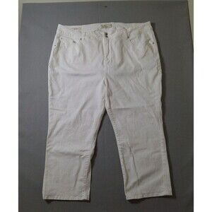 Lucky Brand Jeans Women's Plus  Size 24W 44x24 Emma Crop White Cotton Blend